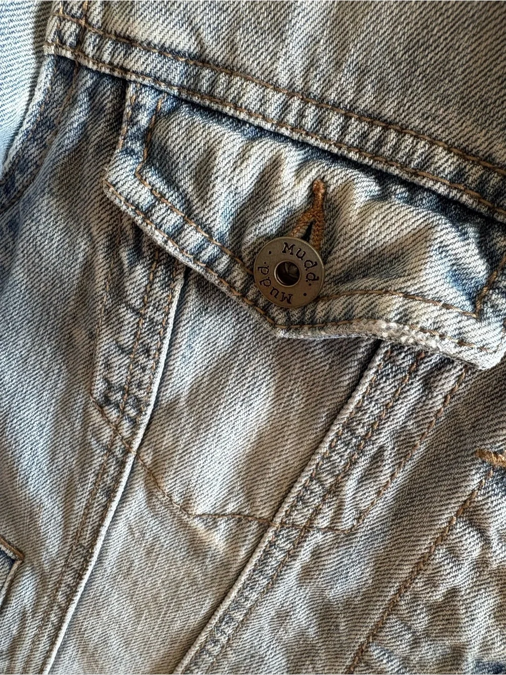 Mudd Light Wash Distressed Denim Jacket - Girls Size Small